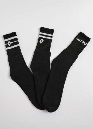 Lot de 3 Chaussettes de sport côtelées Noir