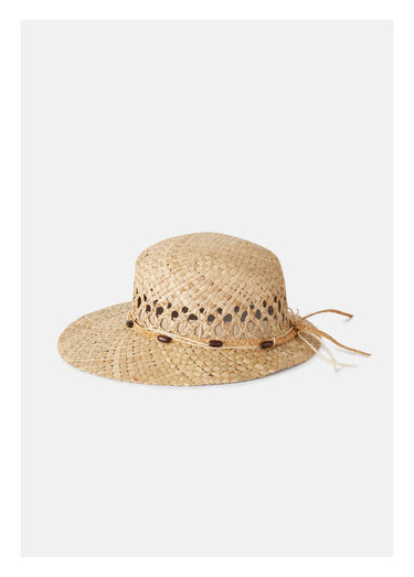 Chapeau en raphia tressé ajouré Naturel