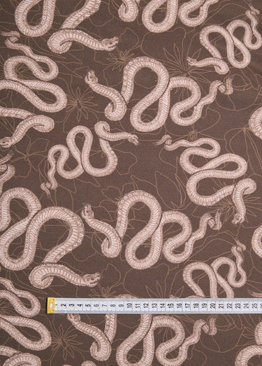 Coupon tissu animalier serpent 2m x 1,4m Kaki Imprime