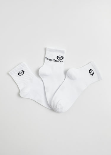 Lot de 3 Chaussettes basses côtelées Blanc