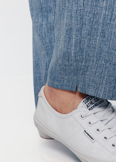 Pantalon ceinture élastiquée ajouré Bleu