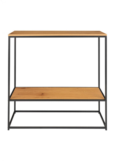 Console élégante 2 niveaux acier et bois Naturel