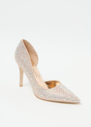 Escarpins chic talons hauts avec strass Champagne