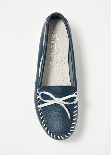 Mocassin bicolore en cuir esprit bateau Marine