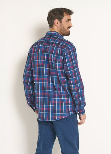 Chemise flanelle chaude grands carreaux Carreaux Bleu