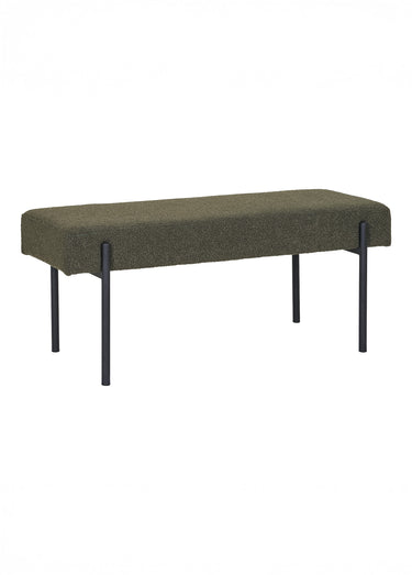 Banc tissu, structure épurée acier 2V Vert Fonce