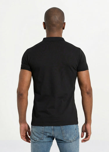 Polo homme manches courtes maille piquée Noir