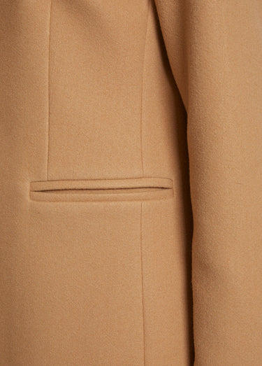 Manteau col tailleur aspect lainage Camel