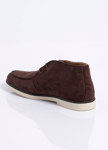 Low boots à lacets, semelle contrastée Marron