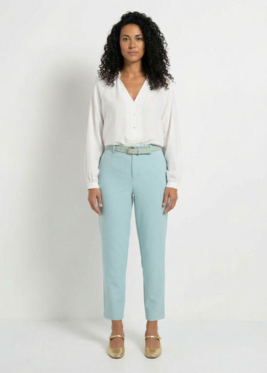 Chemisier raglan ample col V boutonné Ecru