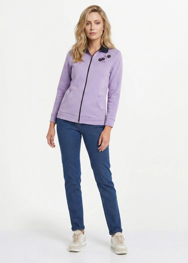 Veste molleton zippée brodée Lilas/Marine