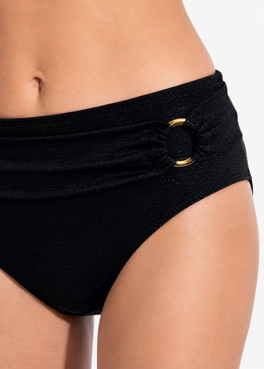 Maillot de bain 2 pièces lignes irisées Noir