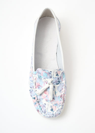 Mocassins pompons largeur confort cuir Fantaisie