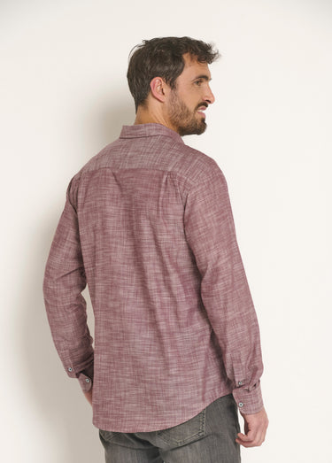 Chemise fantaisie détails contrastés Bordeaux