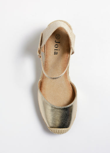 Espadrilles compensées semelle corde Dore
