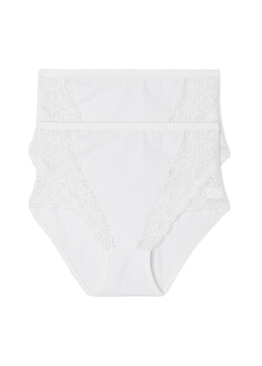 Culottes couvrantes dentelle - lot de 2 Blanc Lot2