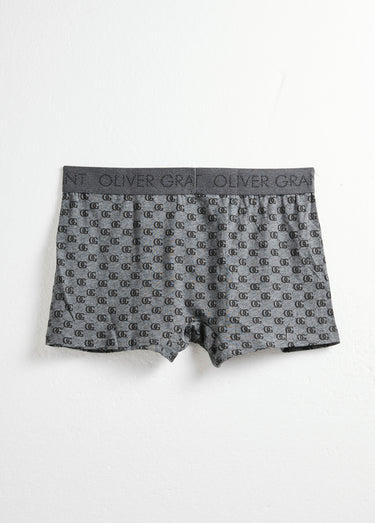 Boxer coton chic monogramme Imprime Gris