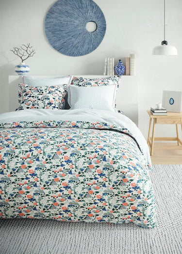 Parure de lit 3 pièces avec housse de couette, fleurettes Blanc