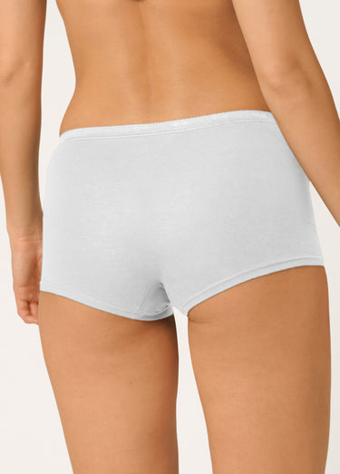 Shorty Basic+ coton stretch uni Blanc