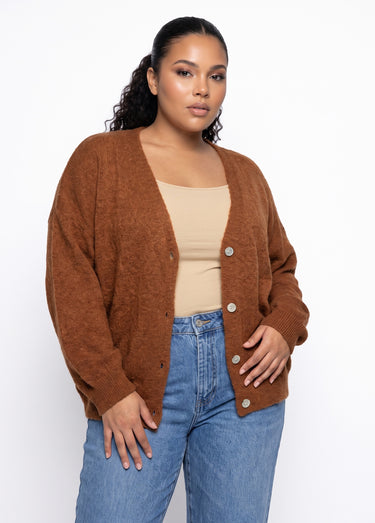 Gilet doux chaud tendance avec alpaga Camel
