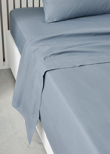 Drap plat coton uni Denim