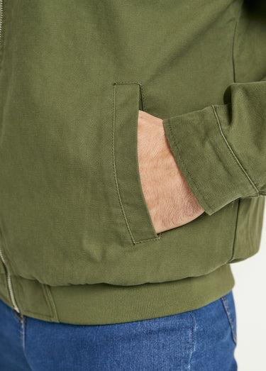 Blouson zippé type teddy Kaki