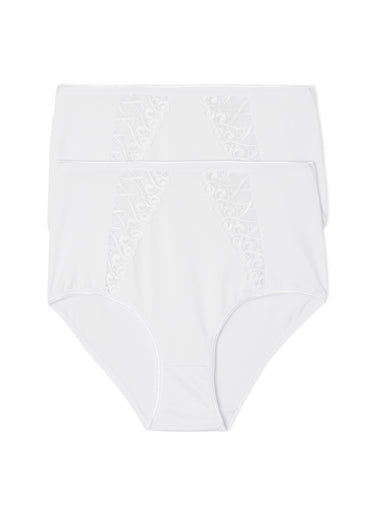 Culotte couvrante taille haute - lot de 2 Blanc Lot2