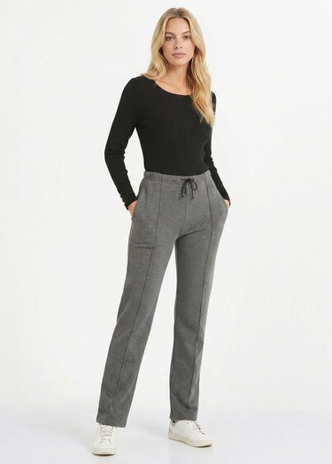 Pantalon détente ceinture élastiquée molleton Gris Anthracite