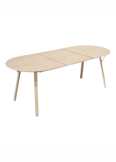 Table extensible ovale 6 à 8 pers. TERRA NOVA Blanc/Beige