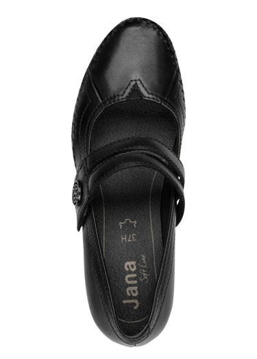 Escarpins confort en cuir façon babies Noir