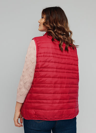 Veste matelassée sans manches Framboise