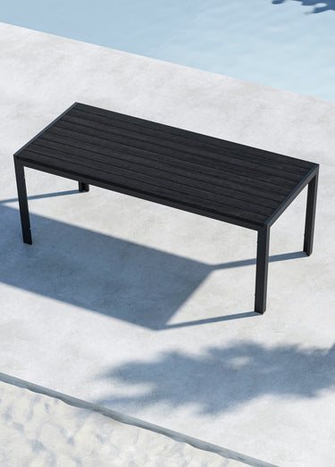 Table outdoor rectangle aluminium, 205cm Noir