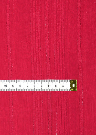 Coupon tissu voile fil métallisé, rubis Rouge