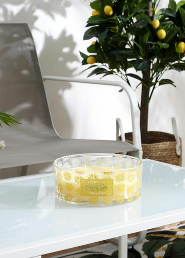 Bougie parfumée citronnelle 4 mèches Jaune - citron en tranche