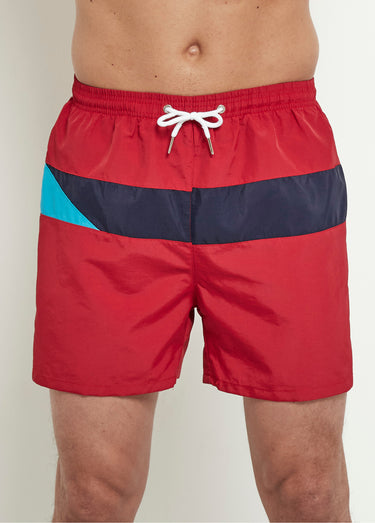 Caleçon de bain style sportif Rouge