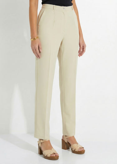 Pantalon droit uni taille semi élastiquée Sable
