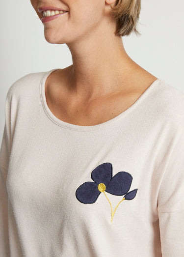Pyjama uni manches longues maille douce Petale