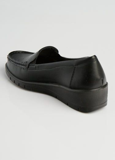 Mocassins avec semelle compensée fantaisie Noir