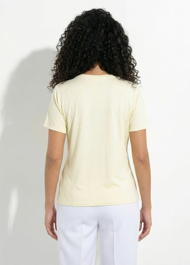 T-shirt strass manches courtes Jaune