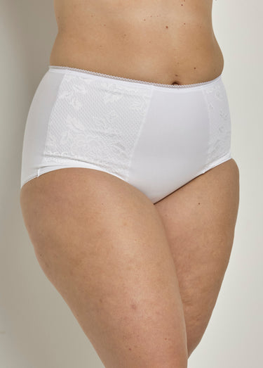Gaine-culotte taille haute dentelle, LOVELY LACE Blanc