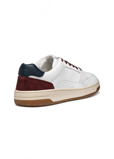 Baskets multicolores cuir lisse et suédé Blanc/Marine/Bordeau