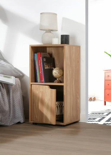 MODU Table de chevet 2 cases + 1 porte Marron