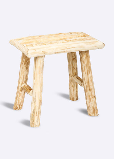 Tabouret en bois de peuplier brut Marron