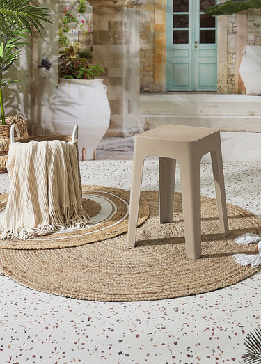 Tabouret de jardin empilable design Beige