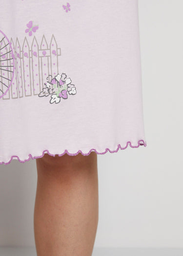 Chemise de nuit coton dentelle Parme