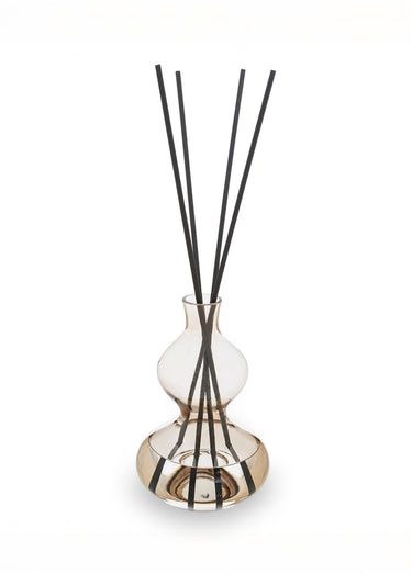 Diffuseur verre coloré + batonnets bois Lin