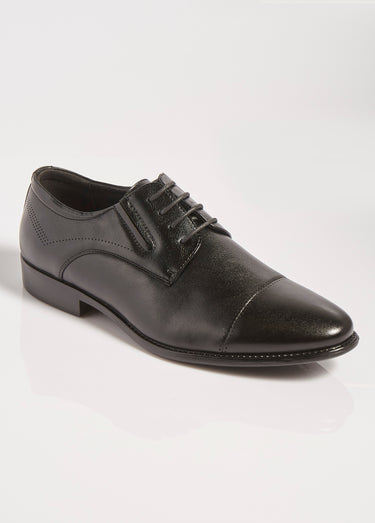 Derbys chic à bout droit, intérieur cuir Noir