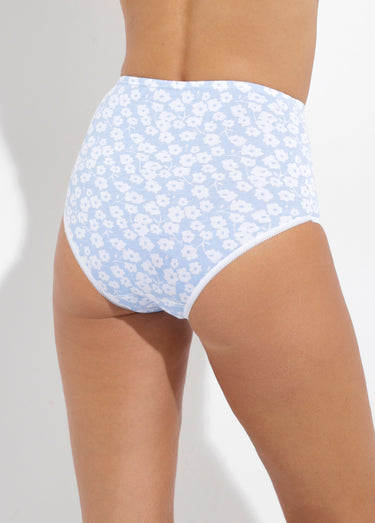 Culotte taille haute imprimée - lot de 4 Bleu / Blanc