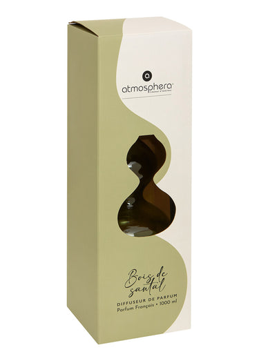 Diffuseur verre coloré + batonnets bois Santal