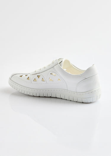 Derbies à lacets cuir largeur confort perforées Blanc